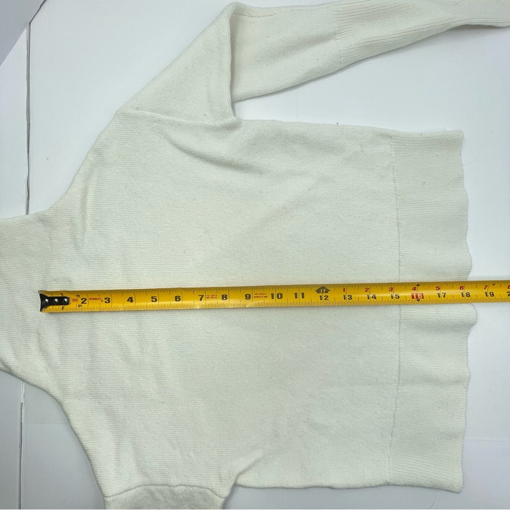 ARITZIA WILFRED Women's Cropped MockTurtleneck 100% Wool Sweater Ivory Size XXS - Picture 8 of 8